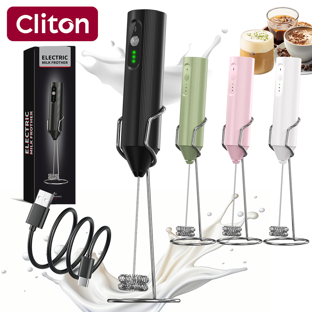 Electric Milk Frother Handheld - Multifunctionele draadloze oplaadbare elektrische melkopschuimer voor